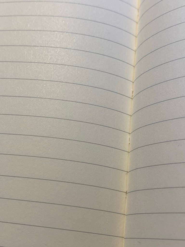 Close up of the micro-perforated paper and the grey lines on a page. 